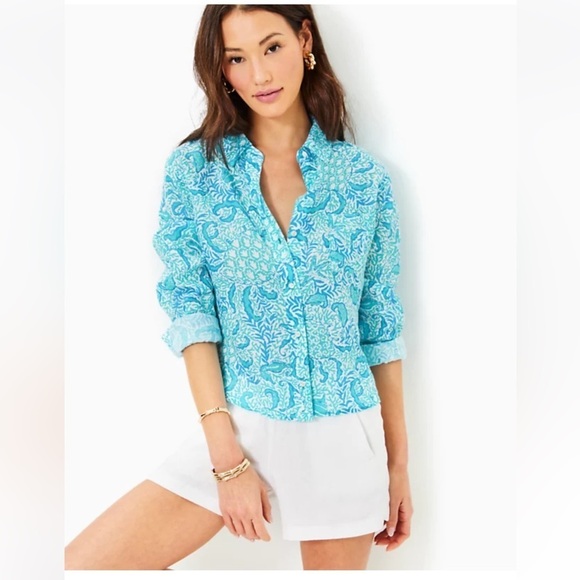 Lilly Pulitzer Women's Coralynn Button-Down - Picture 1 of 16